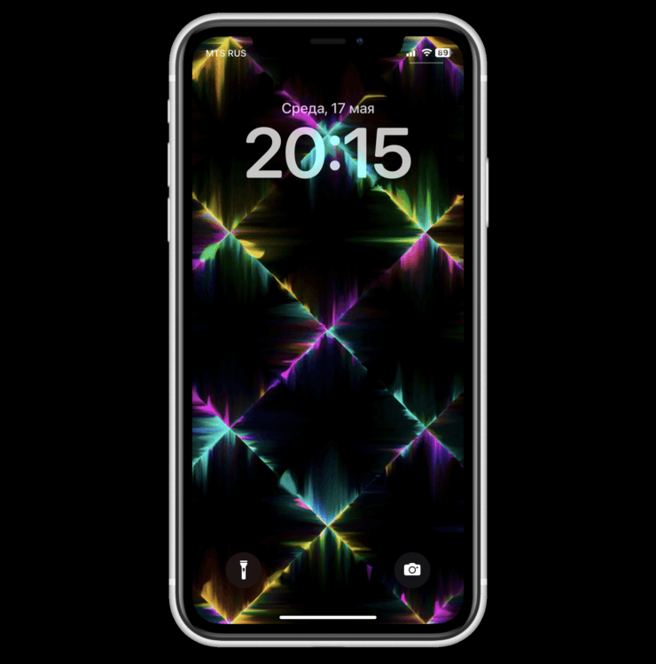 Неоновые обои на Айфон. Визуально такие обои увеличивают экран iPhone. Фото.