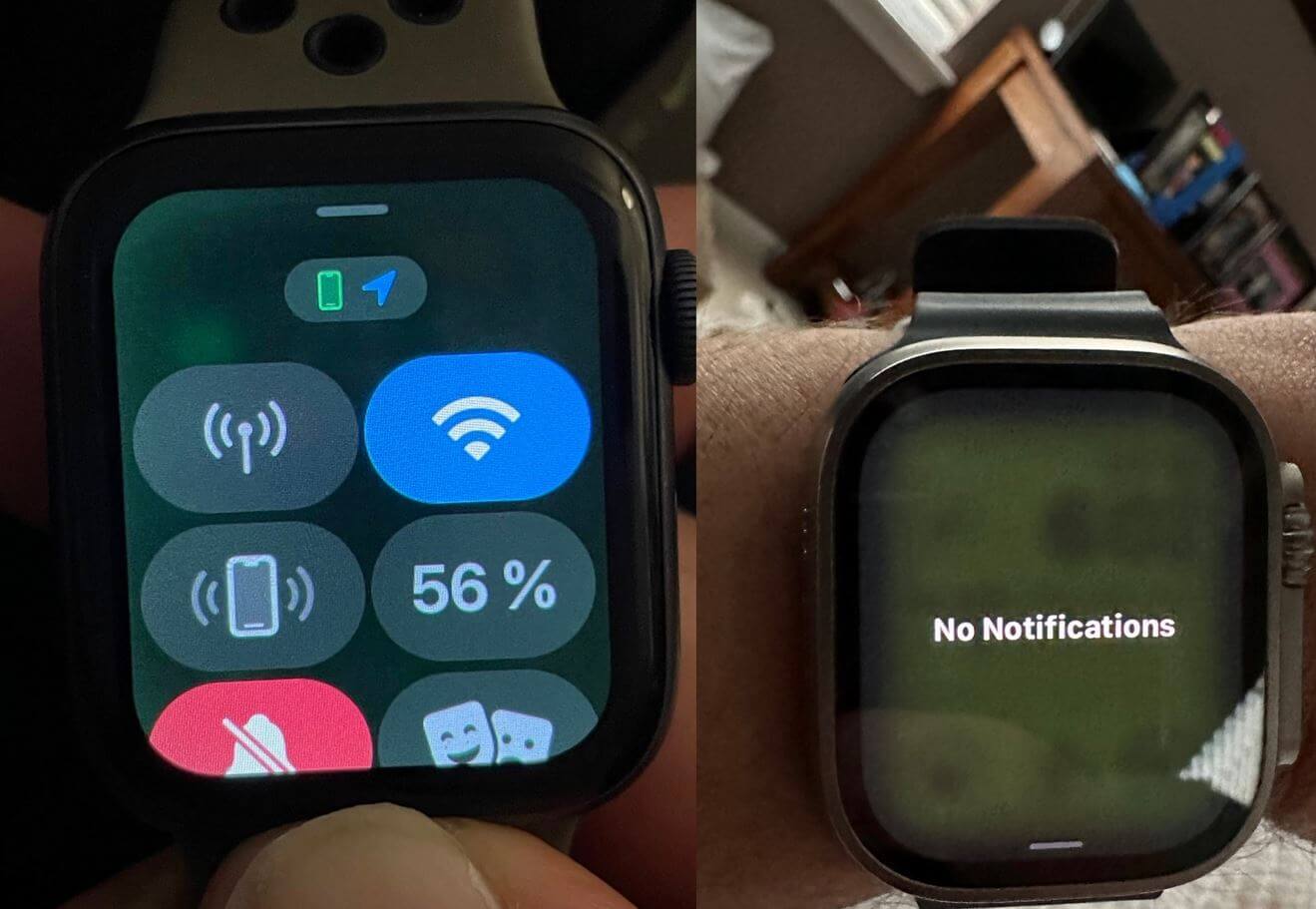 Как исправить зеленый экран на Apple Watch. Если присмотреться, то новая фишка делает объекты на экране более видимыми. Фото.
