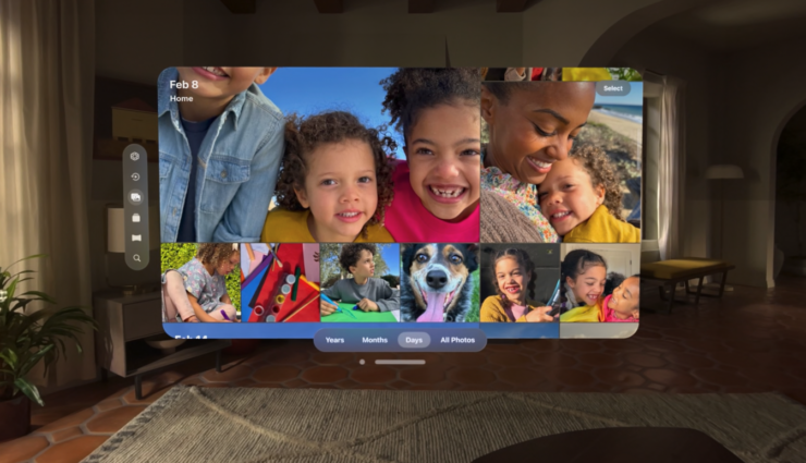 Как управлять гарнитурой Apple Vision Pro. Вы можете вывести перед собой множество таких экранов. Как управлять гарнитурой Apple Vision Pro. Вы можете вывести перед собой множество таких экранов. Фото.