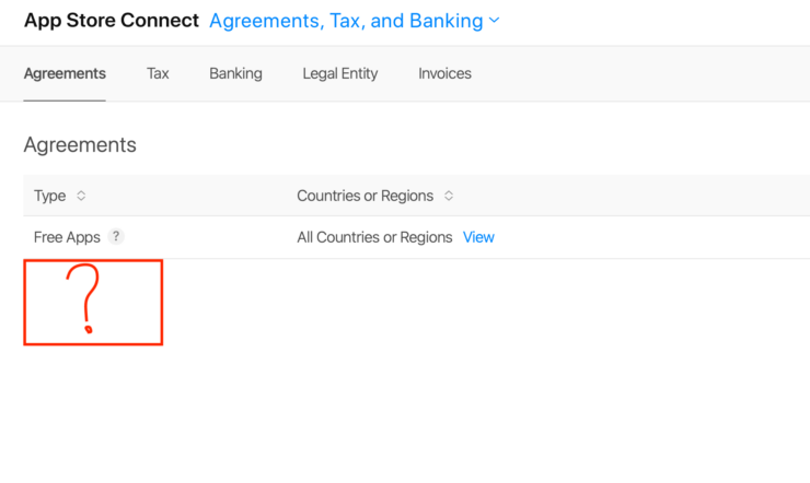 Платные приложения в App Store. У некоторых разработчиков пропало само соглашение на публикацию платных приложений. Фото.
