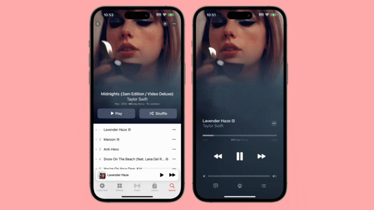 Обложки в Apple Music. Обложки альбомов стали анимированными. Главное, чтобы исполнитель добавил это такую возможность. Фото.