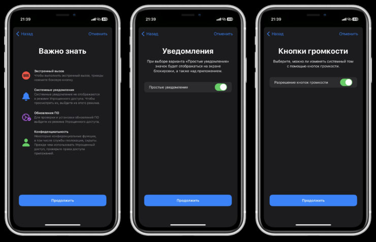 Айфон для пожилых. Активируйте уведомления и доступ к кнопкам громкости. Фото.