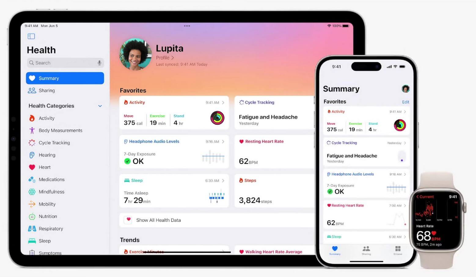 Что нового в iPadOS 17. Здоровье на iPad выглядит немного иначе. Что нового в iPadOS 17. Здоровье на iPad выглядит немного иначе. Фото.