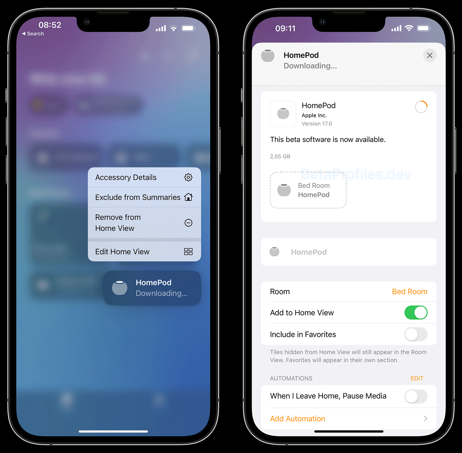 Как установить обновление HomePod 17 beta. Установите бета-прошивку как обычное обновление. Фото.