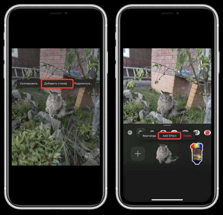 Как сделать стикер на Айфоне. Стикер создается одним нажатием кнопки. Фото.