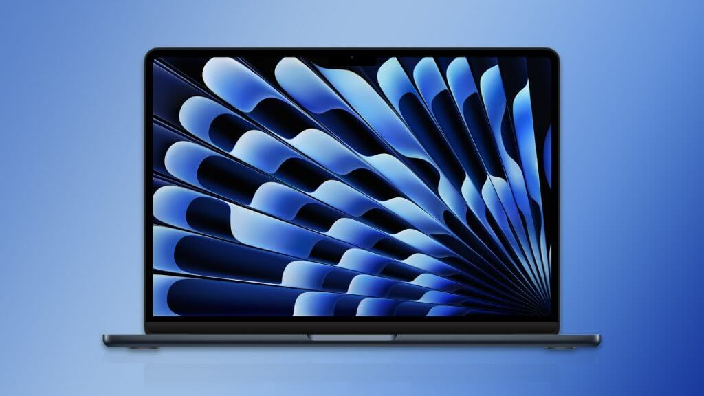 Такие обои с MacBook Air 15 есть в четырех цветах. Фото.