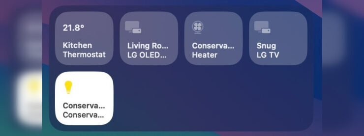 Интерактивные виджеты Mac OS. Все иконки в виджете “Дом” кликабельные. Фото.