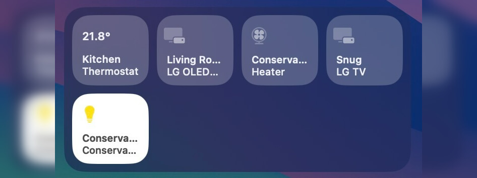 Интерактивные виджеты Mac OS. Все иконки в виджете “Дом” кликабельные. Фото.