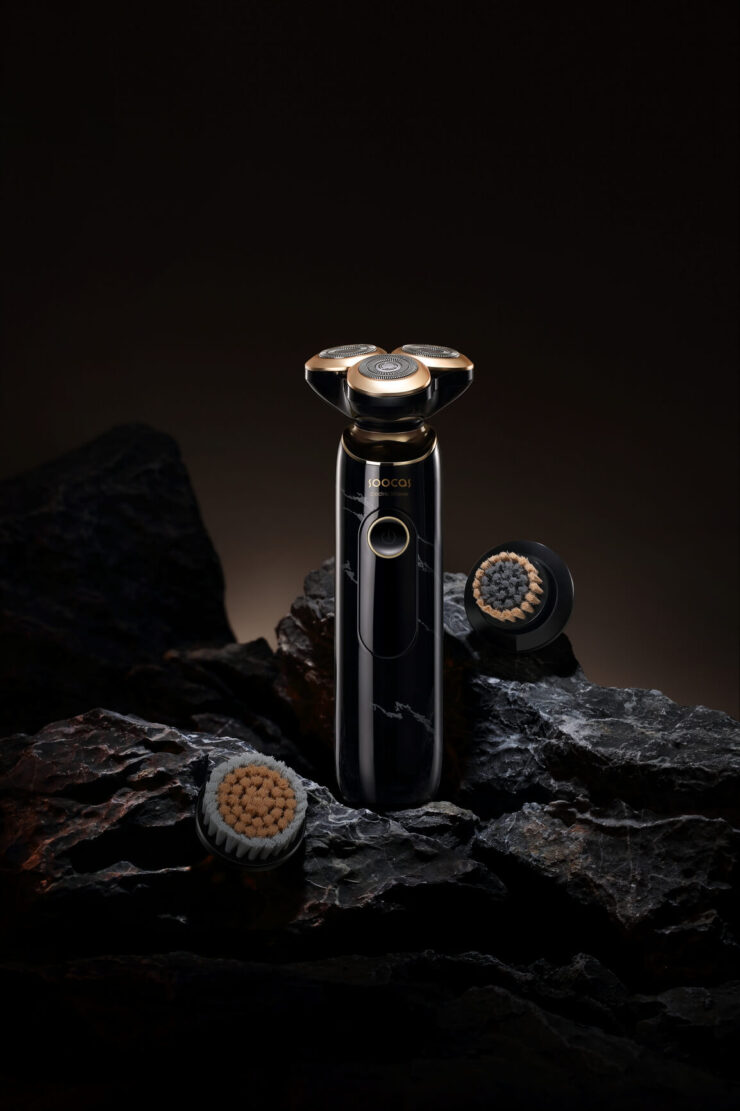 Электрическая бритва Xiaomi. SOOCAS S32 стилизована под мрамор. Фото.