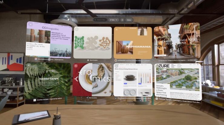 Джон Грубер говорит, что интерфейс VisionOS работает очень хорошо. Фото.