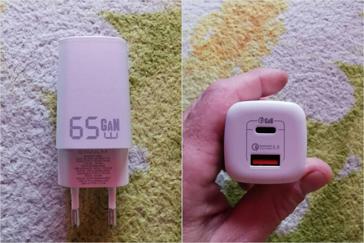 GaN-зарядник на 65 Вт. Это самая недорогая GaN-зарядка мощностью 65 Вт. Фото.