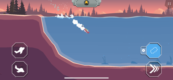 Игра про тушение пожаров. Чтобы набрать воды, необходимо нырнуть в водоем. Фото.