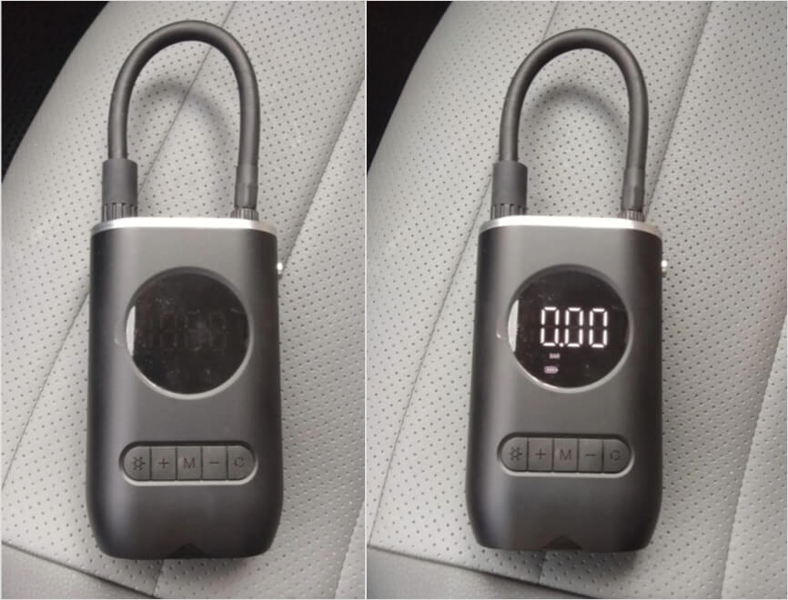 Автоматический компрессор для велосипеда. Выставите давление, и компрессор накачает колёса для установленного уровня. Фото.