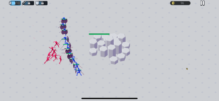 Игра защита башни. Графика примитивная, но игра затягивает. Фото.