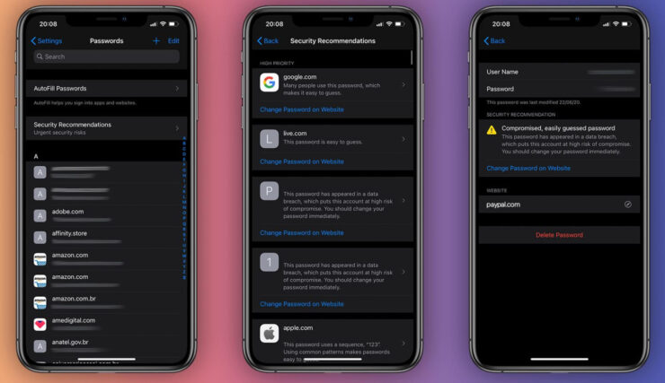 Айфон пишет: Некоторые из ваших паролей есть в списке украденных. Что делать. Фото.