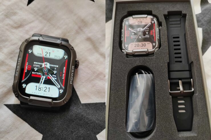 Недорогие умные часы. Часы массивные и больше подходят для мужской руки. Фото.