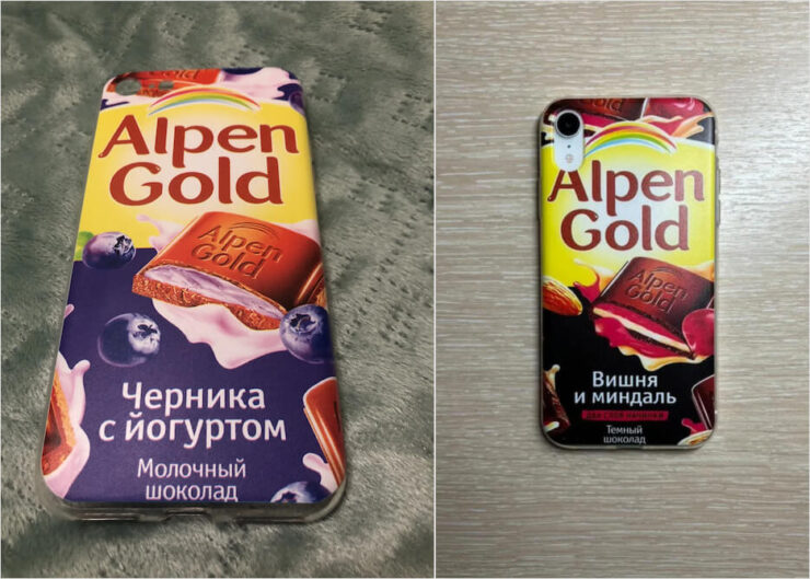Прикольный чехол для Айфона. Попробуйте отличить этот чехол от шоколадки. Фото.