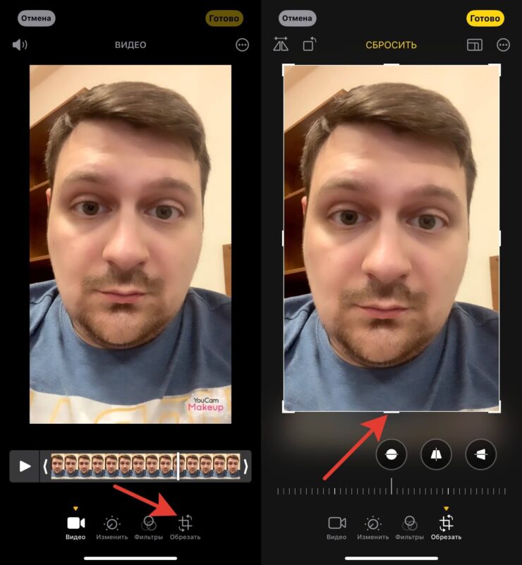 Обрезать видео на Айфоне. Видео обрезается так же легко, как и фото. Фото.