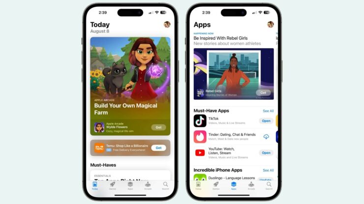 Что нового в iOS 17 Public Beta 3. Новый стиль надписей в App Store вы бы наверняка не заметили. Фото.
