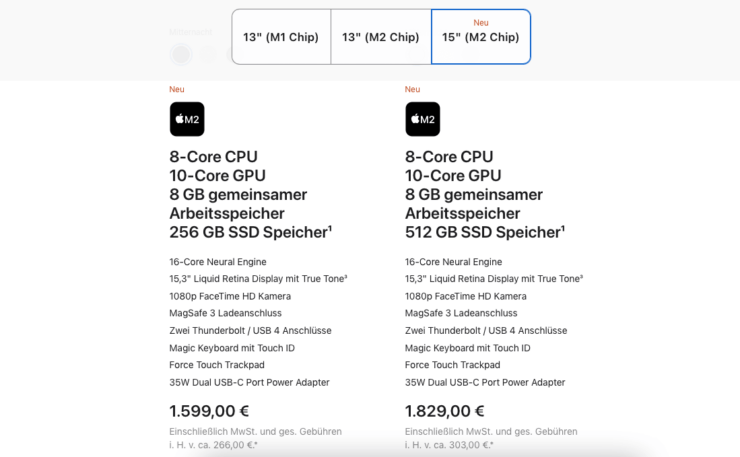 Что лучше: MacBook Air 15″ или MacBook Pro 13″. В Германии новый MacBook Air 15″ в базовой версии стоит 1599 евро. Курс пересчитаете сами. Что лучше: MacBook Air 15″ или MacBook Pro 13″. В Германии новый MacBook Air 15″ в базовой версии стоит 1599 евро. Курс пересчитаете сами. Фото.