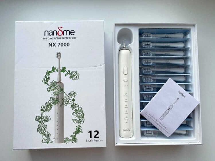 Какую электрическую зубную щетку выбрать и не пожалеть о покупке. С Nandme NX7000 и NX8000 в комплекте идут 12 сменных насадок. Какую электрическую зубную щетку выбрать и не пожалеть о покупке. С Nandme NX7000 и NX8000 в комплекте идут 12 сменных насадок. Фото.