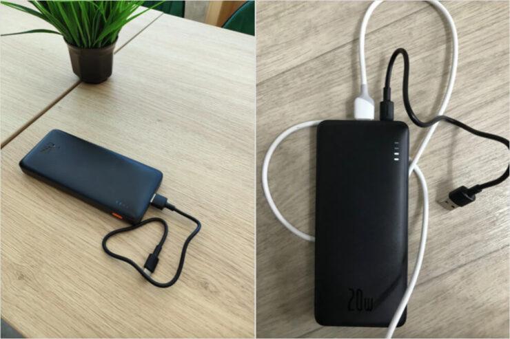 Внешний аккумулятор на 10000 мА*ч. Этот повербанк поддерживает быструю зарядку. Внешний аккумулятор на 10000 мА*ч. Этот повербанк поддерживает быструю зарядку. Фото.