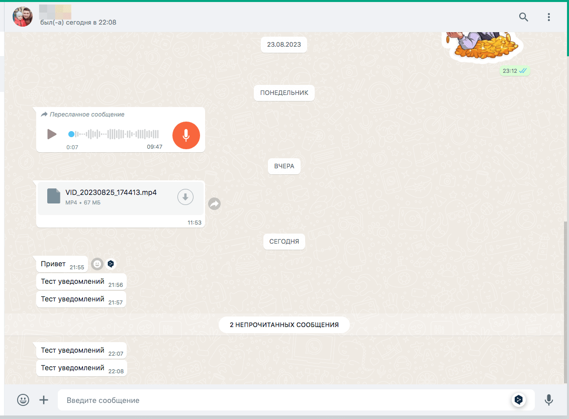 Читать переписки в Ватсап Веб. Вся информация в чате будет вам доступна. Фото.