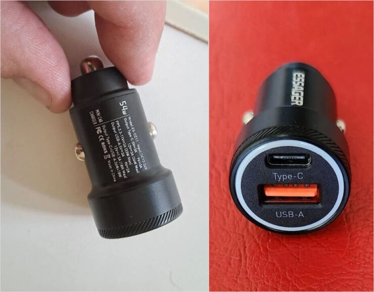 Быстрая зарядка для смартфона в прикуриватель. Этот блок питания не требует подключения к розетке 220 В. Фото.