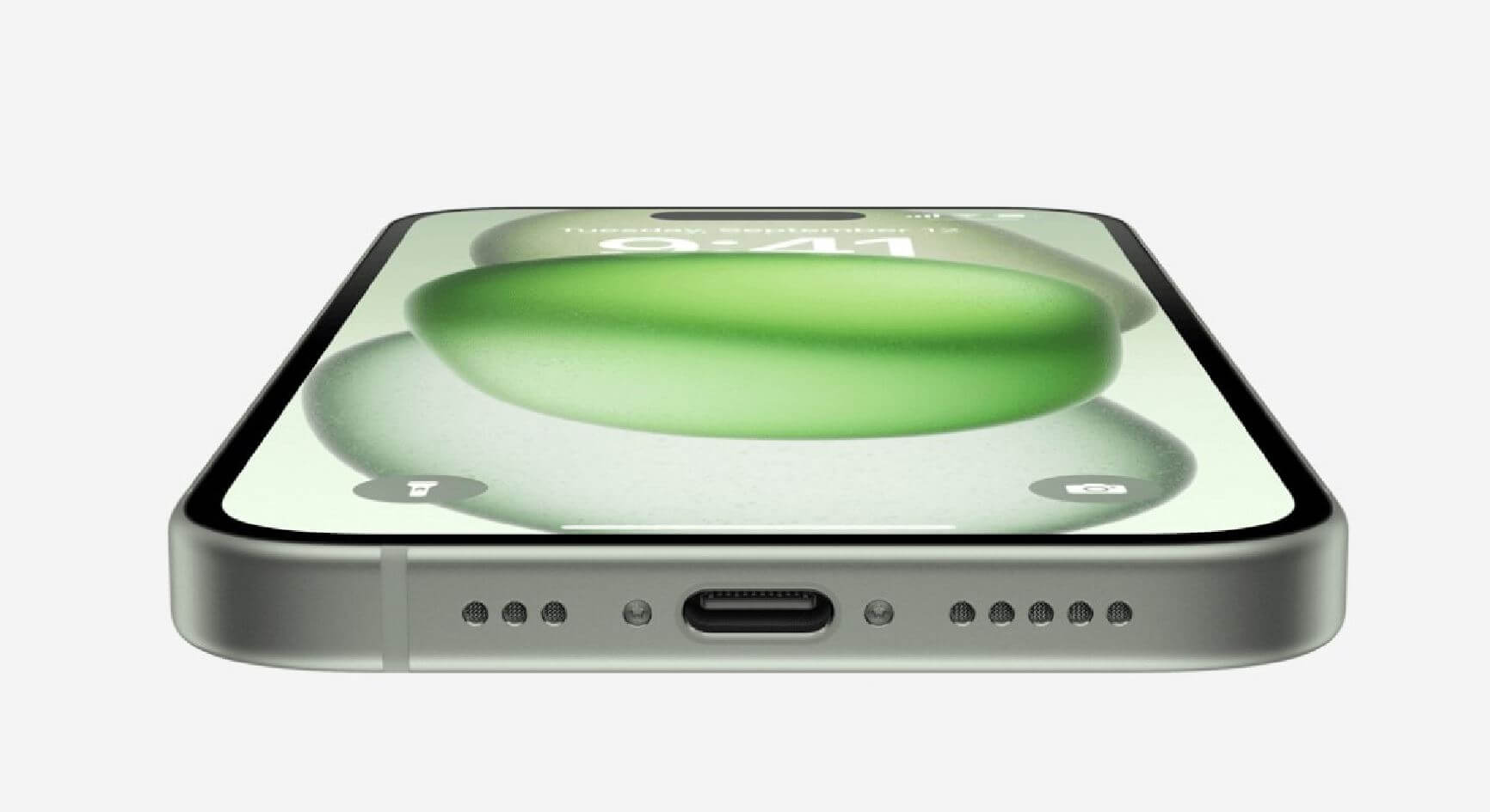 Разъём Type-C в iPhone 15. iPhone 15 можно заряжать практически любым проводом с Type-C. Разъём Type-C в iPhone 15. iPhone 15 можно заряжать практически любым проводом с Type-C. Фото.