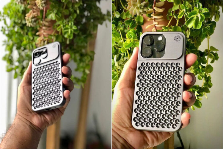 Красивый металлический чехол для iPhone. Пожалуй, это самый крутой кейс для Айфона, что я видел. Красивый металлический чехол для iPhone. Пожалуй, это самый крутой кейс для Айфона, что я видел. Фото.