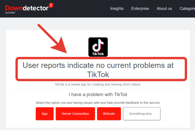 Почему не работает Тик Ток. Эта фраза говорит о том, что все работает как надо. Фото.