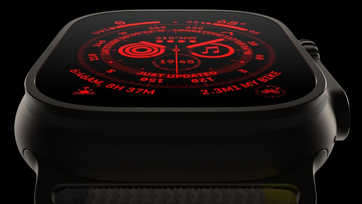 Ночной режим в Apple Watch Ultra. Этот режим был и раньше, но запускался только вручную. Фото.
