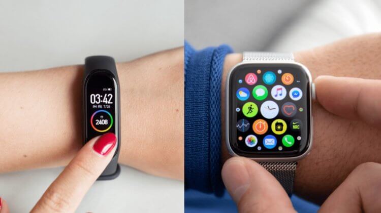 Сравнение Apple Watch и Xiaomi Mi Band. Теперь вы точно знаете, что лучше купить в 2023. Фото.