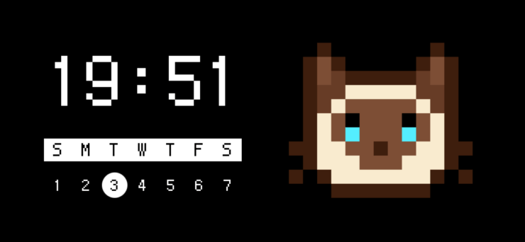 Приложения в режиме ожидания на Айфоне. Вот такого прикольного пиксельного котика можно добавить на экран. Фото.