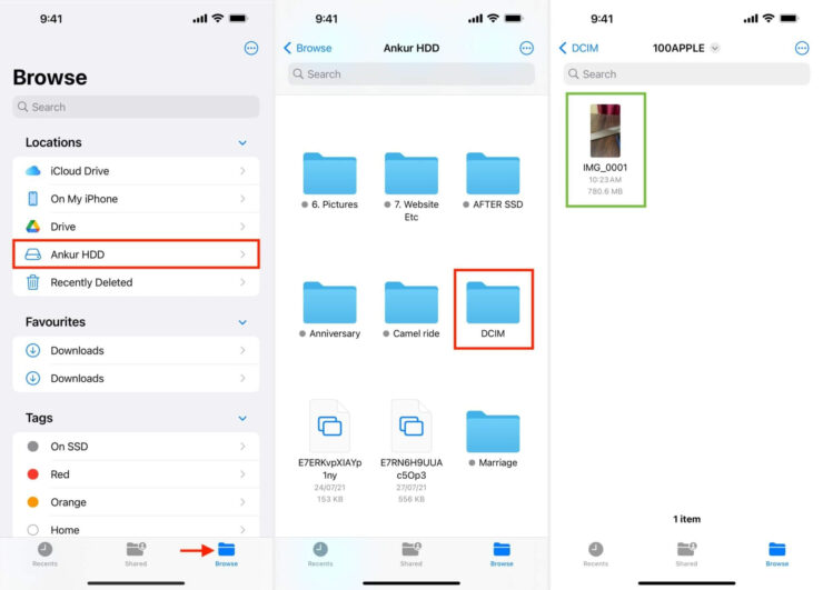 Как пользоваться внешним диском на iPhone 15 Pro. Айфон аккуратно разместит видео в отдельной папке. Источник: idownloadblog.com. Фото.