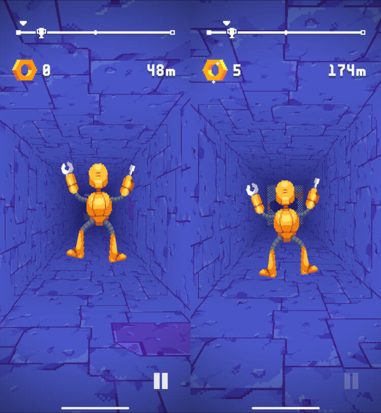 Scrap Divers — скачать игру-раннер. Иногда робот загораживает собой препятствия. Scrap Divers — скачать игру-раннер. Иногда робот загораживает собой препятствия. Фото.