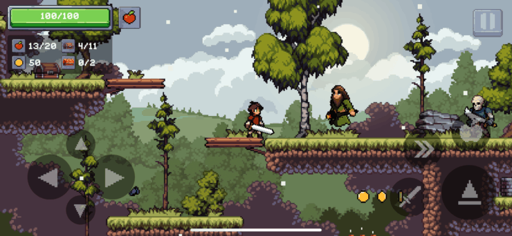 Apple Knight 2 — бродилка на Айфон. Во врагов даже можно кидаться яблоками. Фото.