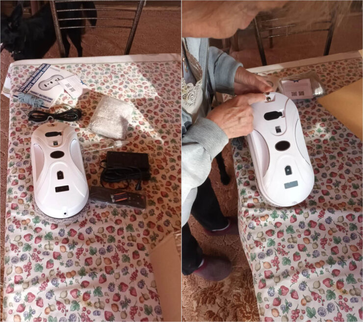 Робот-мойщик окон с АлиЭкспресс. Этот робот-мойщик автоматически удерживается даже на отвесном стекле. Робот-мойщик окон с АлиЭкспресс. Этот робот-мойщик автоматически удерживается даже на отвесном стекле. Фото.