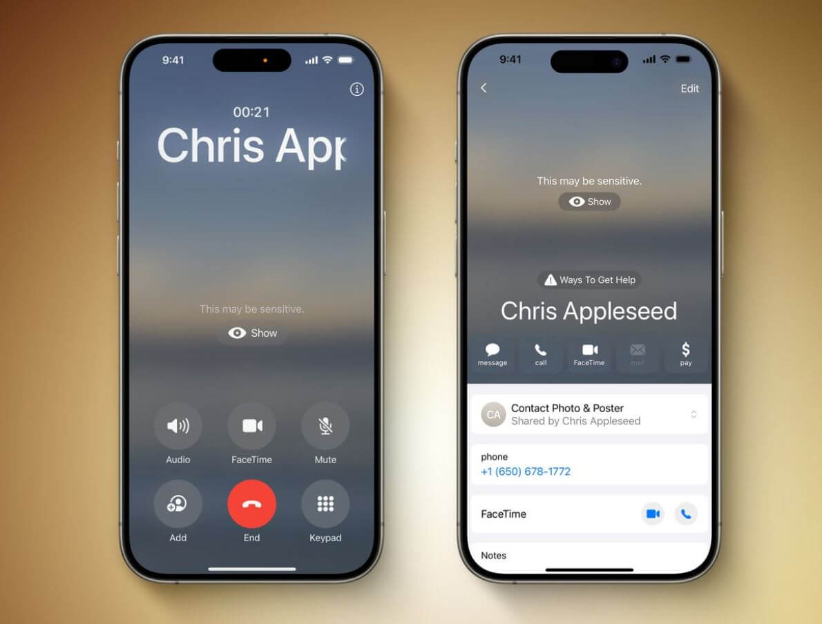Новые функции iOS 17.2. Распознавание нецензурного контента теперь срабатывает при использовании стикеров и постеров. Новые функции iOS 17.2. Распознавание нецензурного контента теперь срабатывает при использовании стикеров и постеров. Фото.