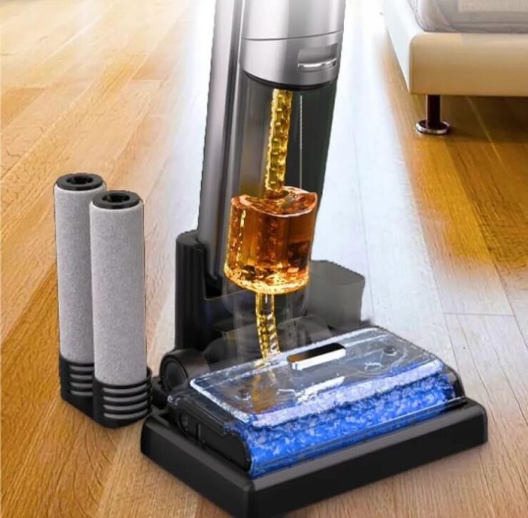 Вертикальный пылесос с самоочисткой. Станция самоочистки приведет пылесос в порядок за вас. Вертикальный пылесос с самоочисткой. Станция самоочистки приведет пылесос в порядок за вас. Фото.