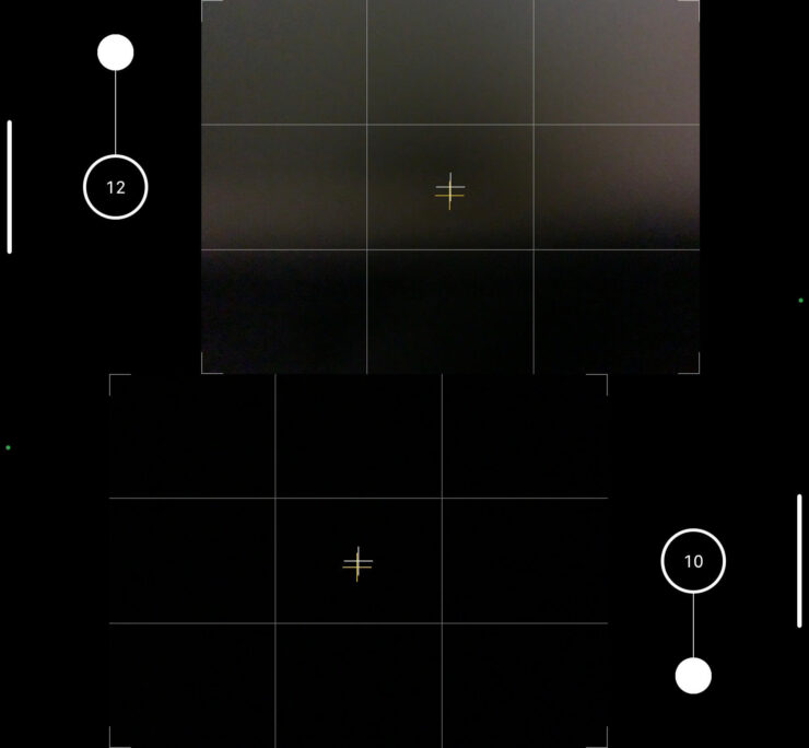 Серийная съемка на Айфон. В зависимости от того, как вы держите смартфон, для запуска серийной съемки придется сместить кнопку затвора вверх или вниз. Фото.