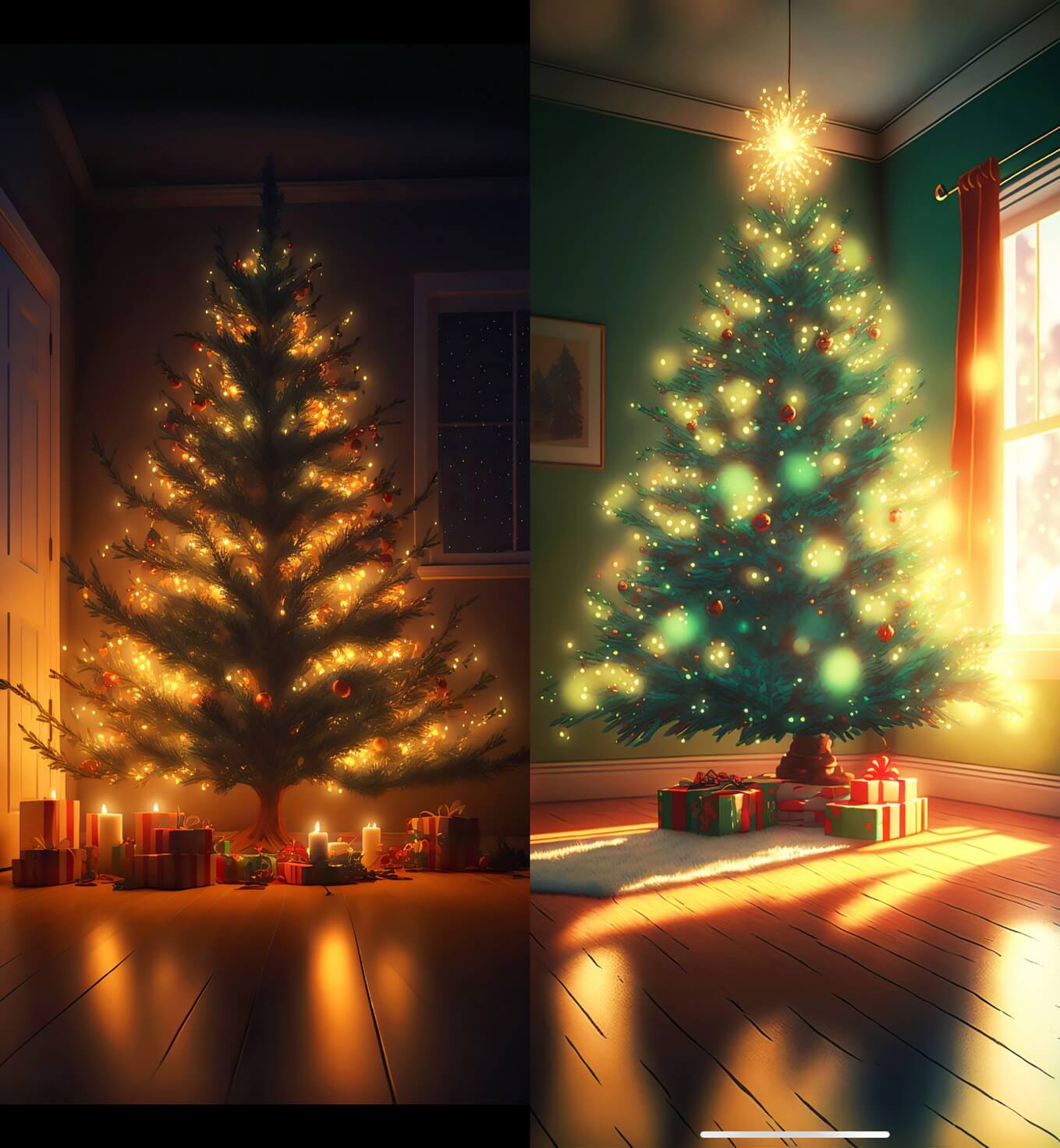 Обои на рабочий стол с елкой. Сразу хочется собрать и поставить елку дома. Фото.