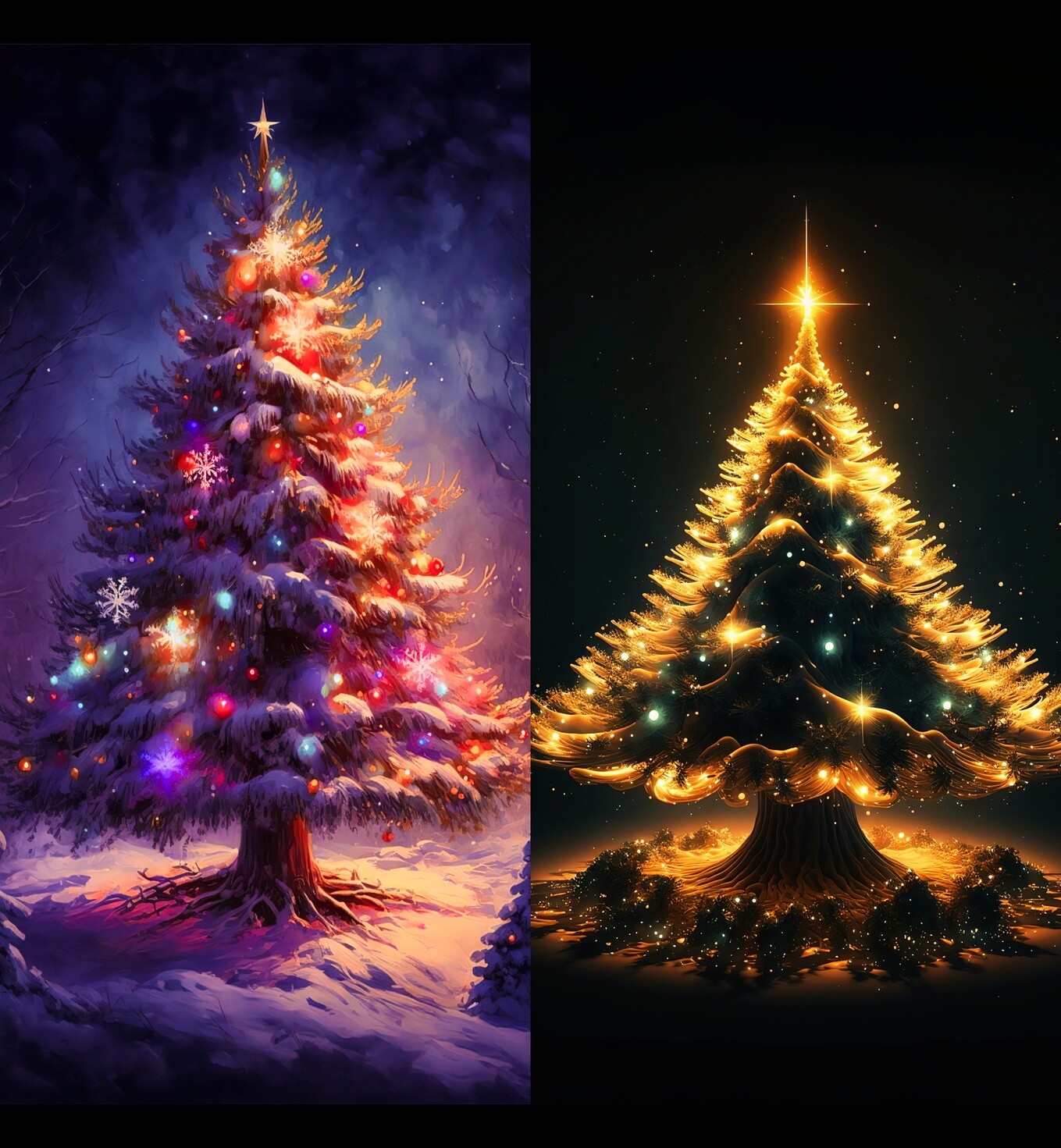 Обои на рабочий стол с елкой. Ель на улице тоже получилась крутая. Фото.