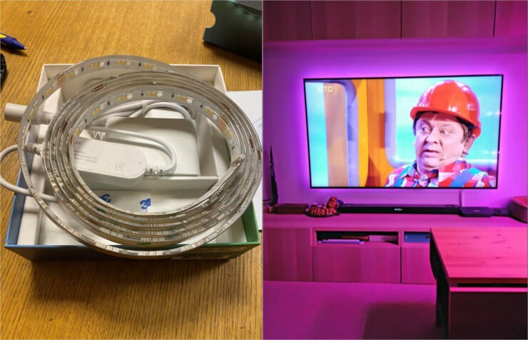 Качественная умная LED-лента Sber. Эта лента лучше других плотностью светодиодов. Фото.