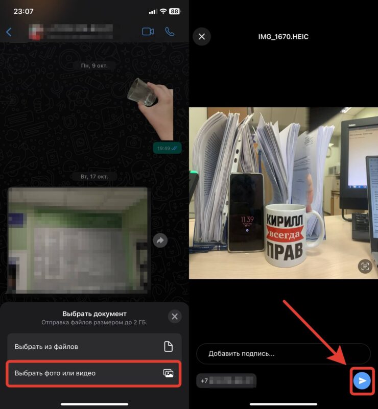 Отправить фото в Ватсапе без потери качества. Выберите нужный медиафайл и отправьте его адресату. Фото.