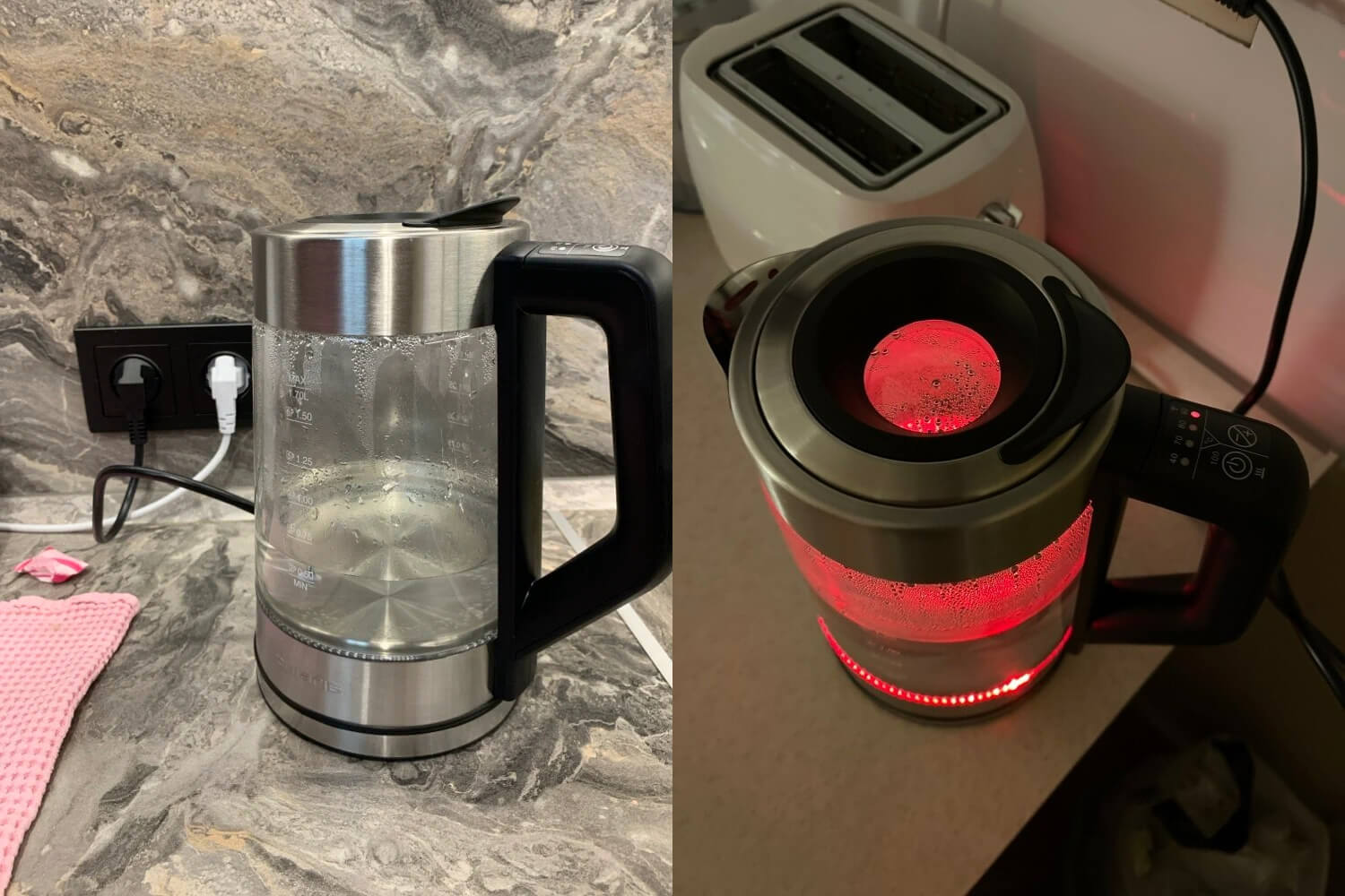 Чайник Polaris с WiFi. Чайник оснащен светодиодной подсветкой. Фото.