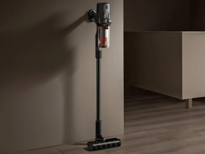 5 причин купить вертикальный беспроводной пылесос с зеленой LED подсветкой DEERMA T30W. Фото.