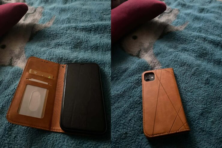 Чехол на телефон с крышкой. В этом чехле экран смартфона будет защищен крышкой. Фото.