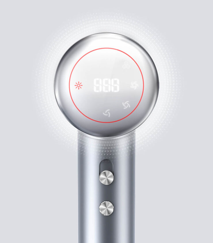 Фен с регулировкой температуры и дисплеем. Вся информация отображается на экране. Фен с регулировкой температуры и дисплеем. Вся информация отображается на экране. Фото.