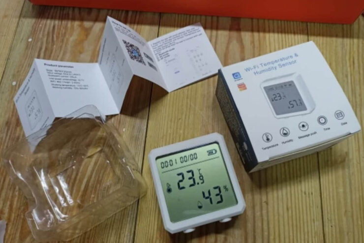 Датчик температуры и влажности с Wi-Fi. Этот датчик поддерживает умный дом и сценарии. Датчик температуры и влажности с Wi-Fi. Этот датчик поддерживает умный дом и сценарии. Фото.